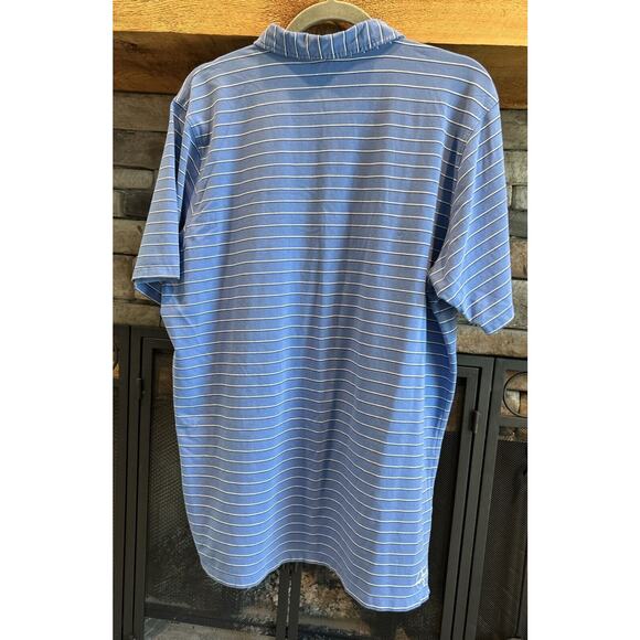 Mens B. DRADDY Blue Striped Trophy Cup Short Sleeve Polo Shirt Size L *B3 - Picture 5 of 6